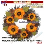 Artificial Sunflower Plant & Pinecone Wreath for Harvest Decoration
