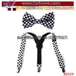 Cute Kid Boys Adjustable Clip on Matching Bowtie Suspenders Set School Halloween Party Costumes (B8329)