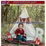 Kids Play Tent House Cotton Canvas Children′s Tepee Tents Kids Play House Outdoor Birthday Party Backdrop Tent