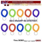 Yiwu Market Agent Aspire Plastic Bracelet Wrist Band Coil Spiral Key Chain Assorted