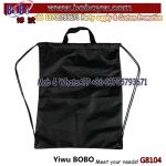 Wholesale Gift Packaging Large Capacity Black Polyester Cloth Tote Drawstring Bags With Handle