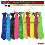 Party Tie Glitter Sparkly Sequin Neck tie With Zipper For Party Items