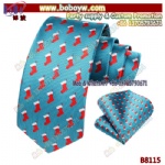 Christmas Tie for Men Holiday Season Party Necktie & Pocket Square Set Party Gifts Holiday Gifts