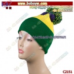 Mardi Gras Beanie Knit Hat with Pompom Adult Beanie Party Hat Christmas Gifts