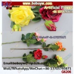 Real Touch Red Rose Artificial Silk Flower Peony Pink Wedding Bouquet Home Decor