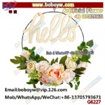 20″ Peony Rose Hydrangea Wreath Peach Green