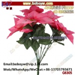 Hawaiian Poinsetti Bush 5 Pink Artificial Flowers Bush Bunch Art Flowers