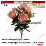 Artificial Flowers Rosebud And Eucalyptus Bush Mauve
