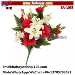 A red polka Miku smiley, Gerbera Daisy and Gladiolus
