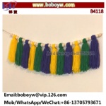 Carnival Time Tassel Garland Mardi Gras Garland Holiday Decoration Halloween Party Supply