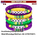 Mardi Gras Beads Surfer Heishi Bracelets Boho Summer Beach Jewelry for Women