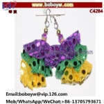 Yiwu Market Agent Mardi Gras Earrings Costume Jewelry Carnival Earrings Party Jewelry Halloween Party Supply
