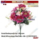 Wholesale Factory Direct 18 Forks Artificial Flowers For Cemetery Mixed Bush Mum, Rose & Cattleya
