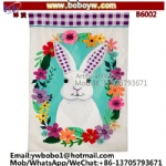 Party Banner Easter Giftd Gingham Bunny House Applique Flag