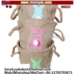 Party Jute Rabbit Gift Bag Modern Design Wholesale Factory New Dark Blue Easter Bunny Basket for Egg Candy